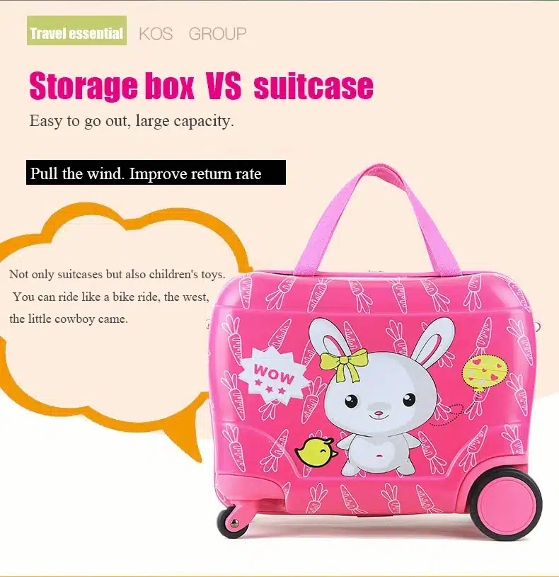 Anime stereo Student children trolley case Cute kids Travel suitcase boy girl cartoon backpack 14