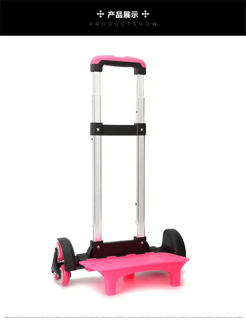 Children 2/6 Wheels Expandable Rod Aluminum alloy Pull Rod Bracket Roll Cart Kid Trolley For Backpack And School Bag Luggage bag 13