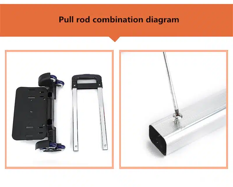 Children 2/6 Wheels Expandable Rod Aluminum alloy Pull Rod Bracket Roll Cart Kid Trolley For Backpack And School Bag Luggage bag 20