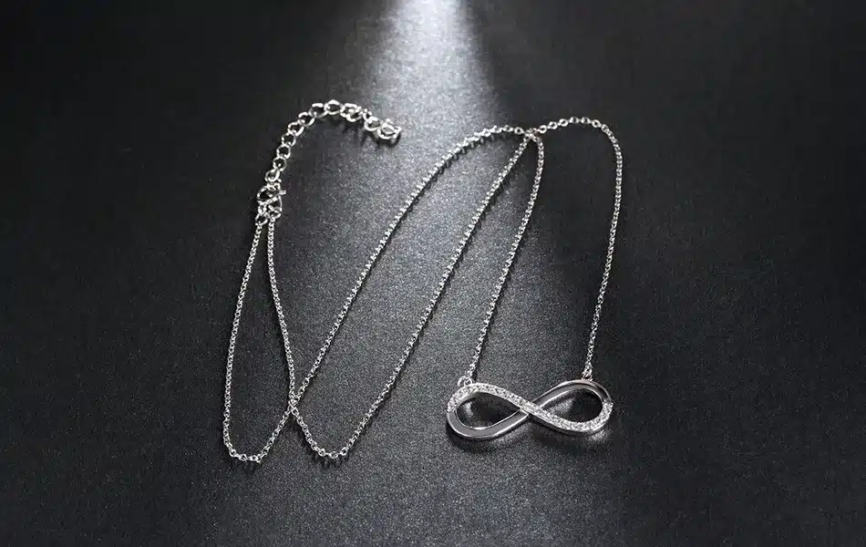 ORSA JEWELS 2017 AAA Brilliant Austrian CZ Infinity Pendant Silver Color Necklace for Women/Lover Fashion Jewelry Gift ON112 30
