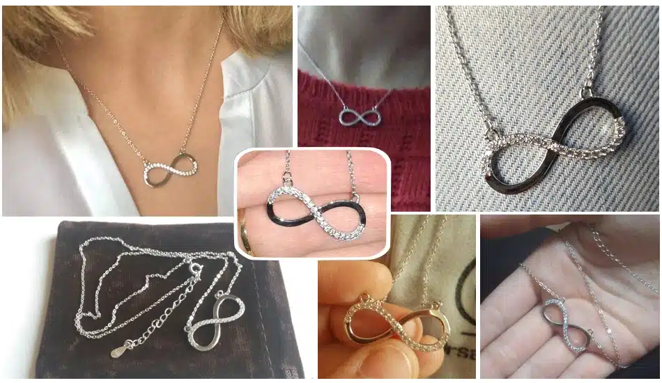 ORSA JEWELS 2017 AAA Brilliant Austrian CZ Infinity Pendant Silver Color Necklace for Women/Lover Fashion Jewelry Gift ON112 35