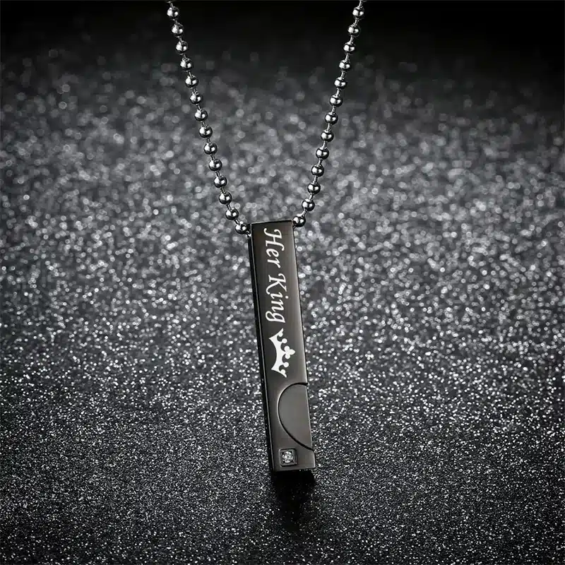 AZIZ BEKKAOUI Couple Necklaces with Box Best Gift Necklace For Lover Stainless Steel Men Female Fashion Jewelry Drop Shipping 13