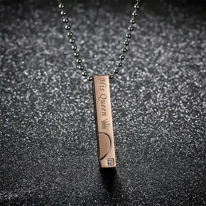 AZIZ BEKKAOUI Couple Necklaces with Box Best Gift Necklace For Lover Stainless Steel Men Female Fashion Jewelry Drop Shipping 14