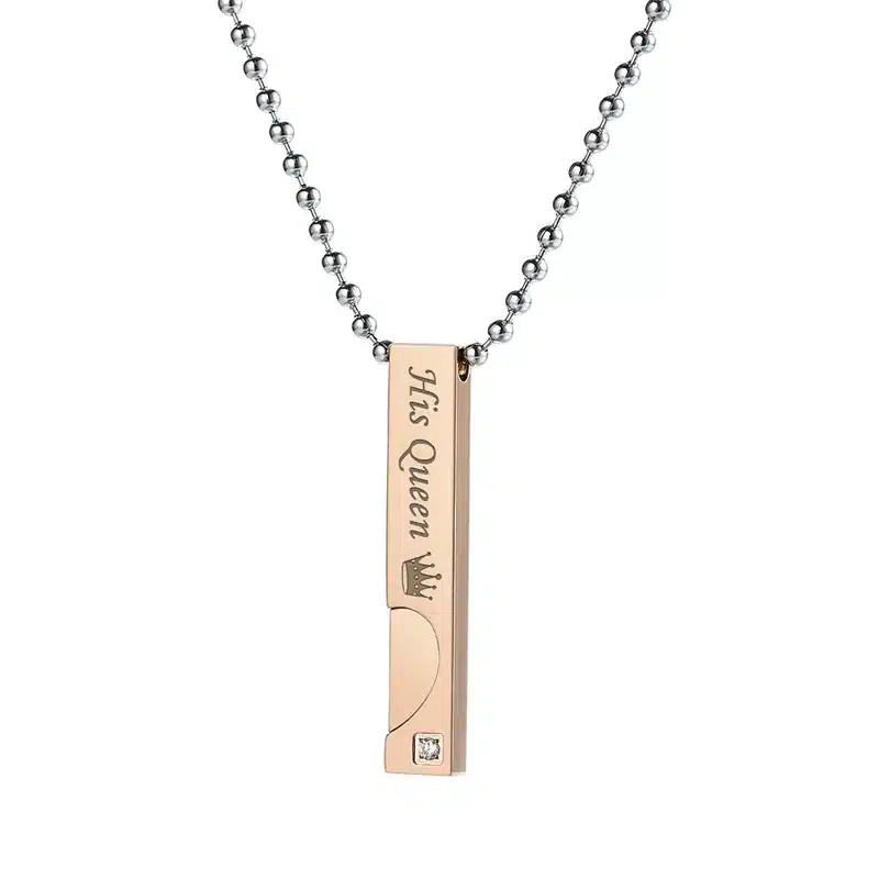 AZIZ BEKKAOUI Couple Necklaces with Box Best Gift Necklace For Lover Stainless Steel Men Female Fashion Jewelry Drop Shipping 18