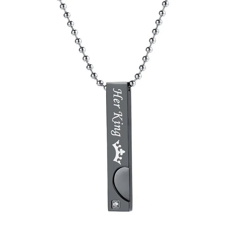 AZIZ BEKKAOUI Couple Necklaces with Box Best Gift Necklace For Lover Stainless Steel Men Female Fashion Jewelry Drop Shipping 19