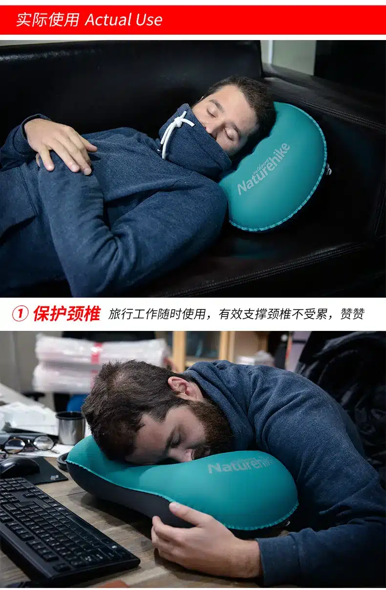 NatureHike Factory Store Portable Outdoor Inflatable Pillow Travel blow aeros Pillow Inflatable Cushion Soft Neck Protective 15