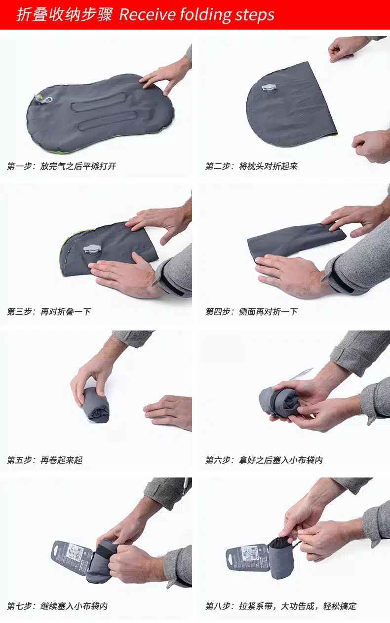 NatureHike Factory Store Portable Outdoor Inflatable Pillow Travel blow aeros Pillow Inflatable Cushion Soft Neck Protective 17