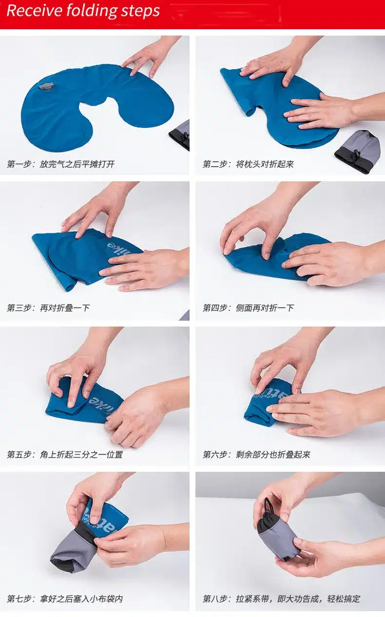 Naturehike Travel Pillow Portable Folding Air Inflatable Pillow Ultral Light Travel Necessity NH17T011-U 7