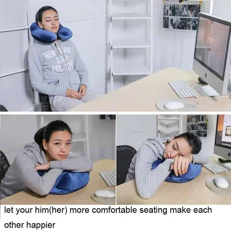U-Shape Travel Pillow for Airplane Inflatable Neck Pillow Travel Accessories 4Colors Comfortable Pillows for Sleep Home Textile 6