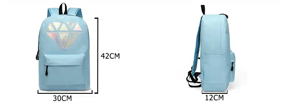 Women Backpack For Teenagers Girls Boy Laptop Holographic Silver Diamond School Bag Unisex Female Men Brand Casual Big Backpacks 2