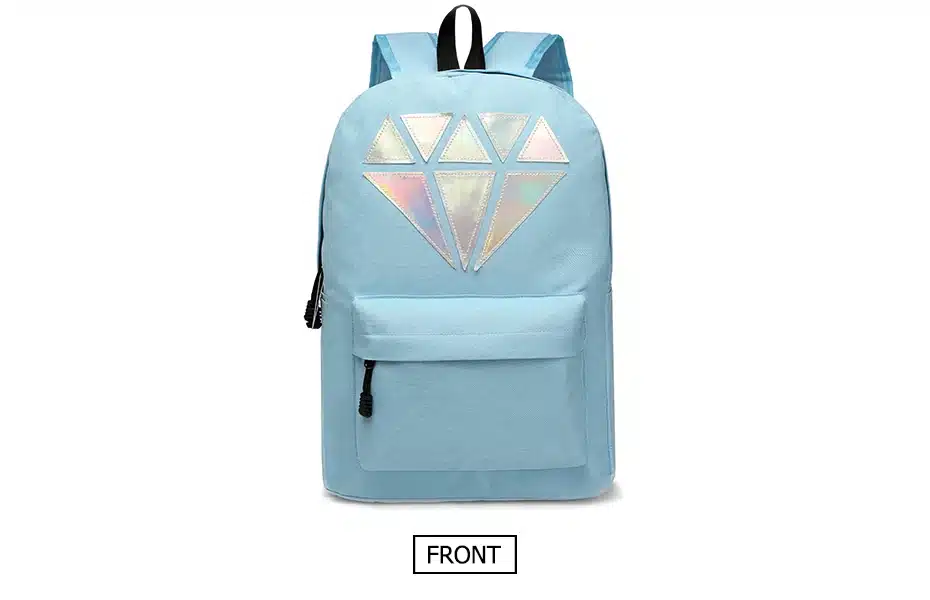 Women Backpack For Teenagers Girls Boy Laptop Holographic Silver Diamond School Bag Unisex Female Men Brand Casual Big Backpacks 13