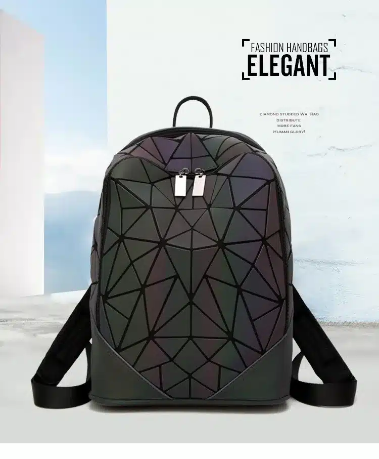 JOOZ Fashion Women backpack PVC geometric luminous backpack 2017 new Travel Bags for School Back Pack holographic backpacks 1
