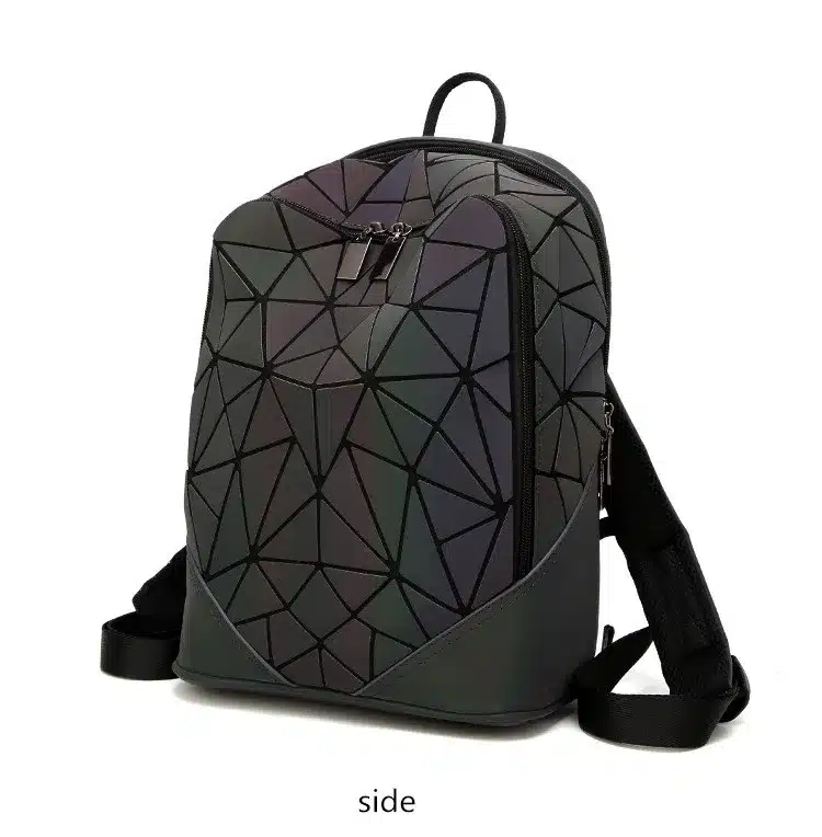 JOOZ Fashion Women backpack PVC geometric luminous backpack 2017 new Travel Bags for School Back Pack holographic backpacks 12