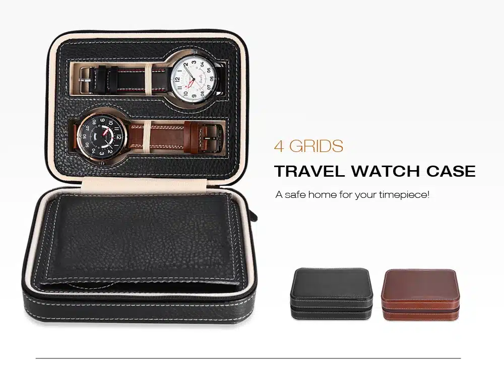 Hot Sale 4 Grids PU Leather Watch Box Jewelry Storage Case Watch Display Box caja reloj Container Jewelry Organizer 11