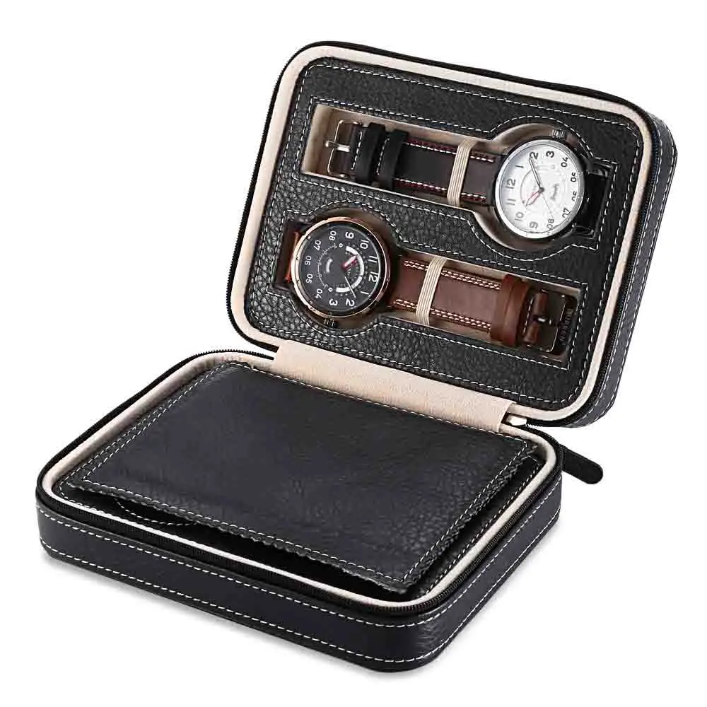 Hot Sale 4 Grids PU Leather Watch Box Jewelry Storage Case Watch Display Box caja reloj Container Jewelry Organizer 16