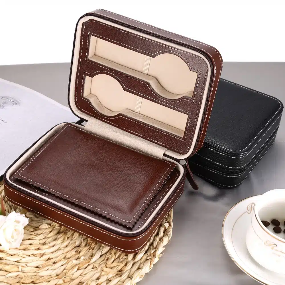 Hot Sale 4 Grids PU Leather Watch Box Jewelry Storage Case Watch Display Box caja reloj Container Jewelry Organizer 25