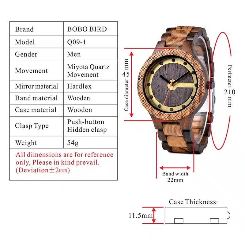 BOBO BIRD Timepieces Men Wooden Watch with Dial Sport New Design Wristwatch Relogio Masculino in Wooden Box Accept Drop Shipping 7