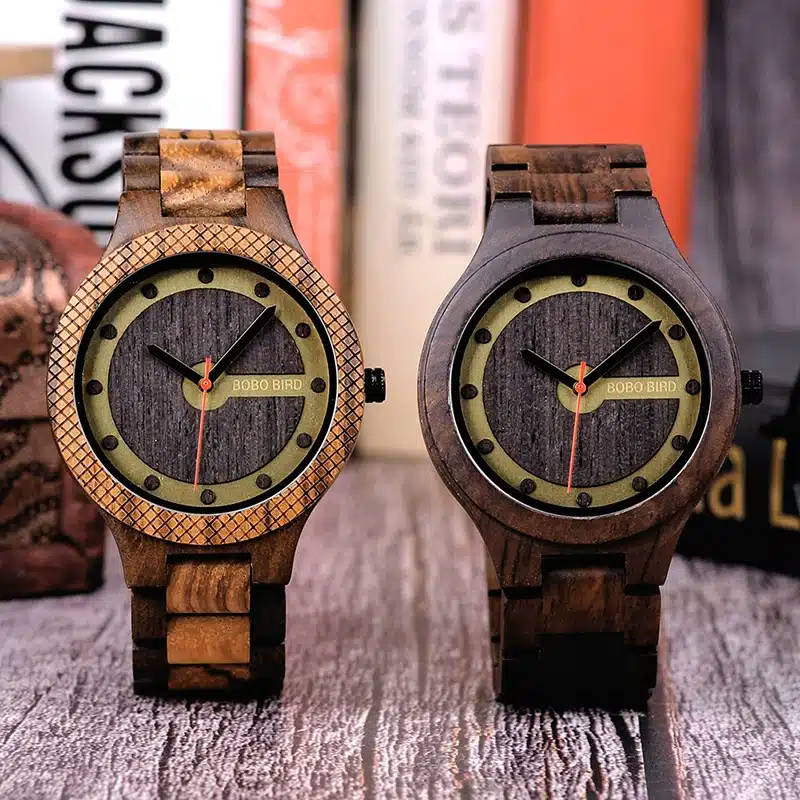BOBO BIRD Timepieces Men Wooden Watch with Dial Sport New Design Wristwatch Relogio Masculino in Wooden Box Accept Drop Shipping 9