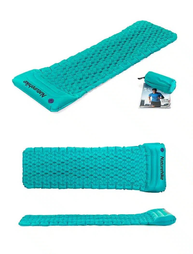 Naturehike Outdoor Inflatable Cushion Sleeping Bag Mat Fast Filling Air Moistureproof Camping Mat With Pillow Sleeping Pad 460g 6