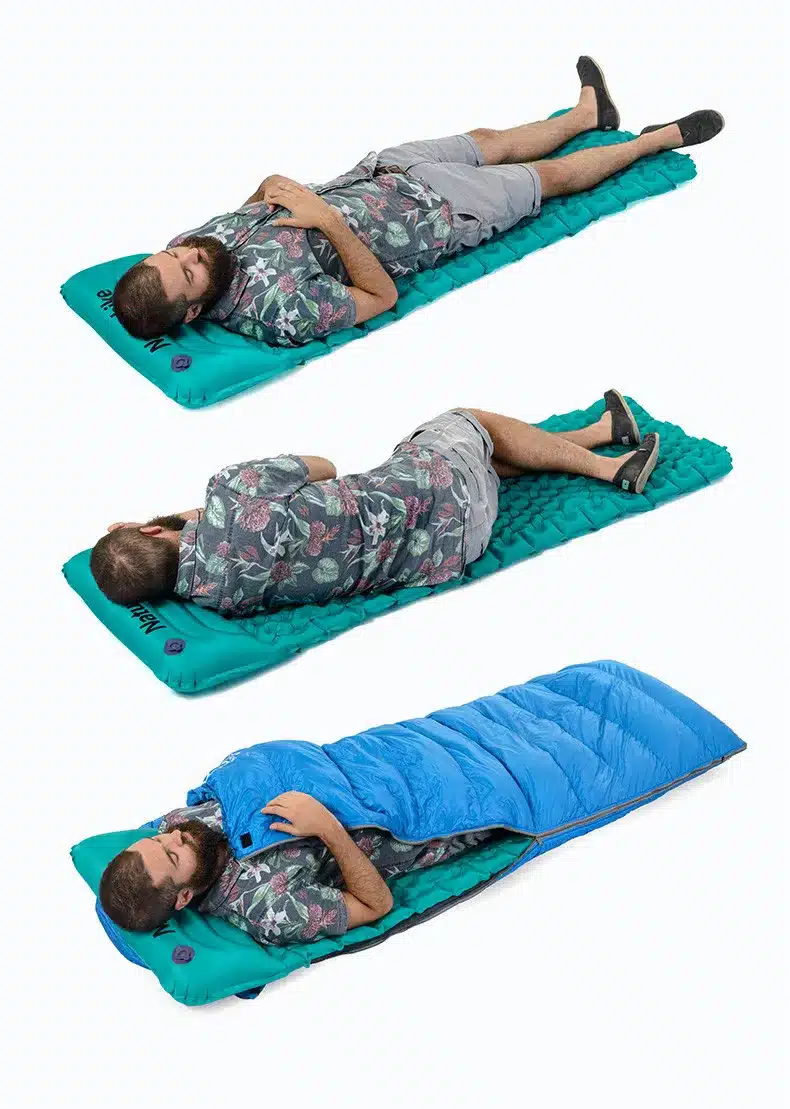 Naturehike Outdoor Inflatable Cushion Sleeping Bag Mat Fast Filling Air Moistureproof Camping Mat With Pillow Sleeping Pad 460g 10