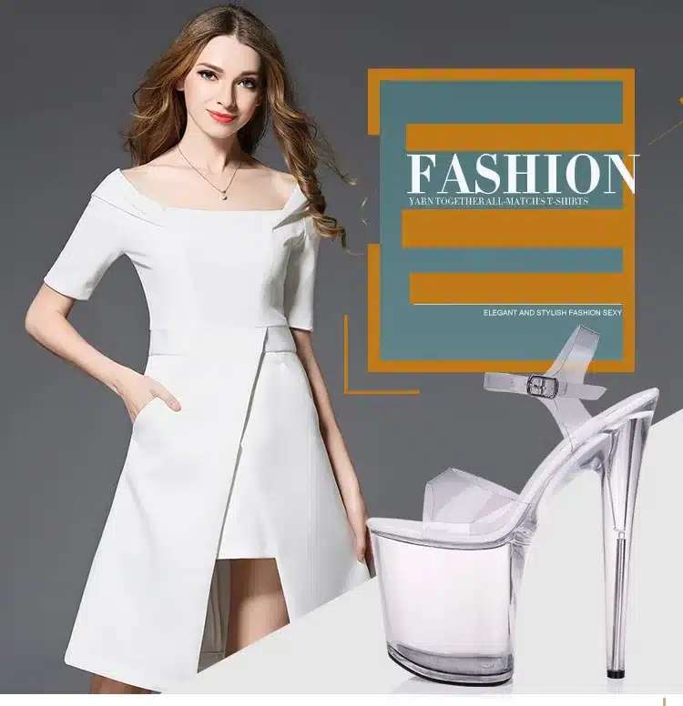 Platform Sandals Summer Style 2018 Catwalk Shows Steel Tube Dancing Shoes Sexy Ultra High Heels 20 cm Transparent Sandals 13