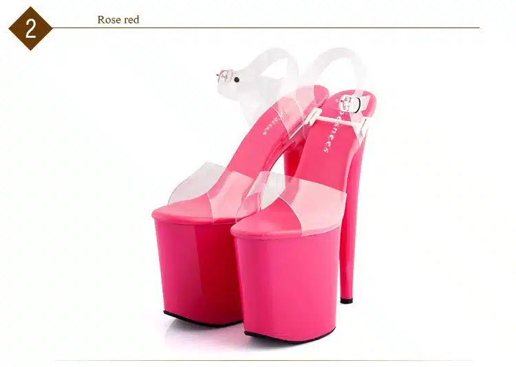 Platform Sandals Summer Style 2018 Catwalk Shows Steel Tube Dancing Shoes Sexy Ultra High Heels 20 cm Transparent Sandals 19