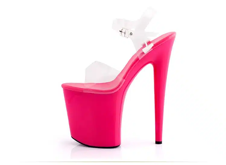 Platform Sandals Summer Style 2018 Catwalk Shows Steel Tube Dancing Shoes Sexy Ultra High Heels 20 cm Transparent Sandals 21