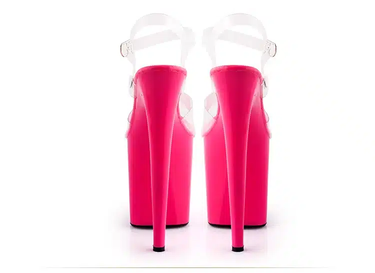 Platform Sandals Summer Style 2018 Catwalk Shows Steel Tube Dancing Shoes Sexy Ultra High Heels 20 cm Transparent Sandals 22