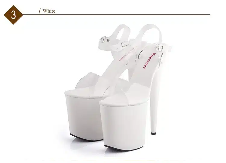 Platform Sandals Summer Style 2018 Catwalk Shows Steel Tube Dancing Shoes Sexy Ultra High Heels 20 cm Transparent Sandals 23