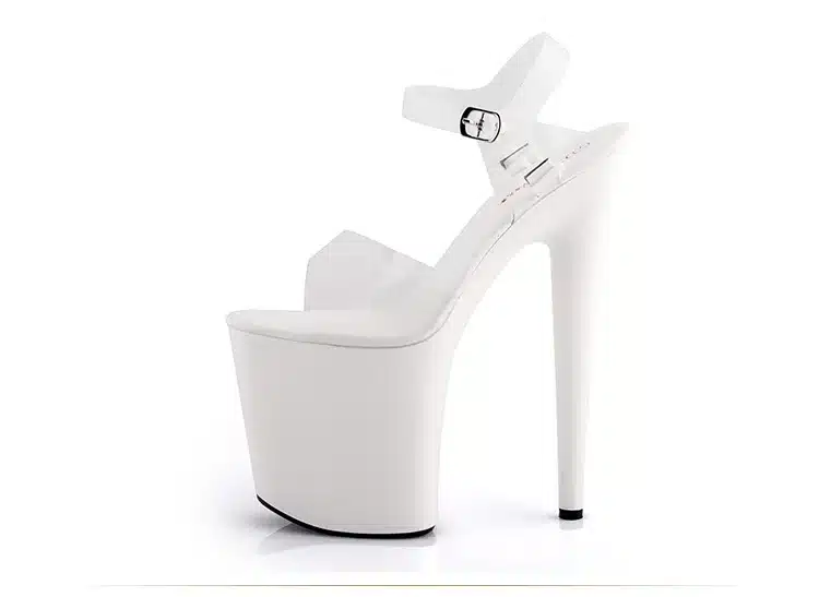 Platform Sandals Summer Style 2018 Catwalk Shows Steel Tube Dancing Shoes Sexy Ultra High Heels 20 cm Transparent Sandals 25