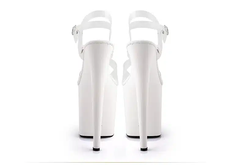 Platform Sandals Summer Style 2018 Catwalk Shows Steel Tube Dancing Shoes Sexy Ultra High Heels 20 cm Transparent Sandals 27