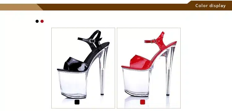 Platform Sandals Summer Style 2018 Catwalk Shows Steel Tube Dancing Shoes Sexy Ultra High Heels 20 cm Transparent Sandals 40