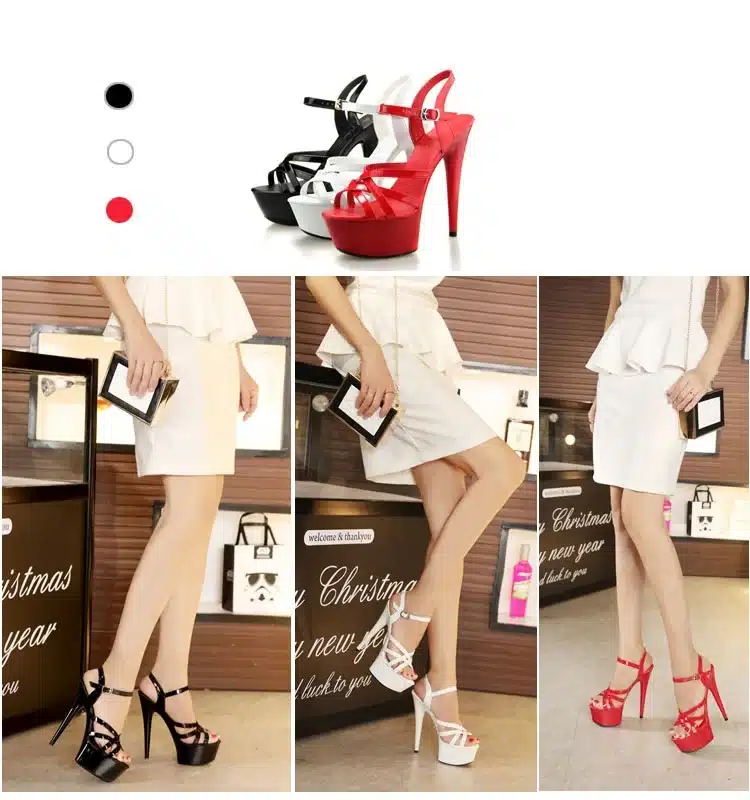 Steel Pipe Dance Shoes Women fine with high-heels 15cm Female Sexy Platforms Sandals Shoes Show Lady superb high-heeled Sandals 13
