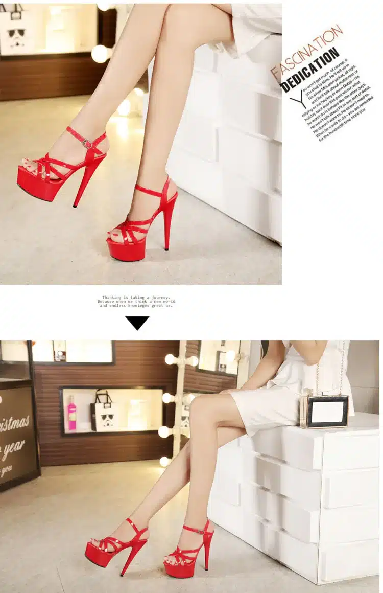Steel Pipe Dance Shoes Women fine with high-heels 15cm Female Sexy Platforms Sandals Shoes Show Lady superb high-heeled Sandals 17