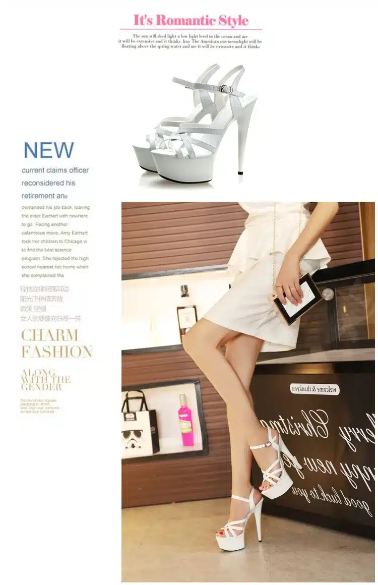 Steel Pipe Dance Shoes Women fine with high-heels 15cm Female Sexy Platforms Sandals Shoes Show Lady superb high-heeled Sandals 18