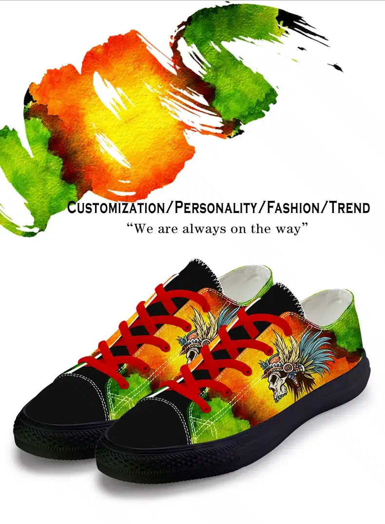 FIRST DANCE Spring Classic Canvas Shoes For Men Fashion Light Weight Skull Printed Black Shoes Casual Mens Hip Hop Shoes Flats 4