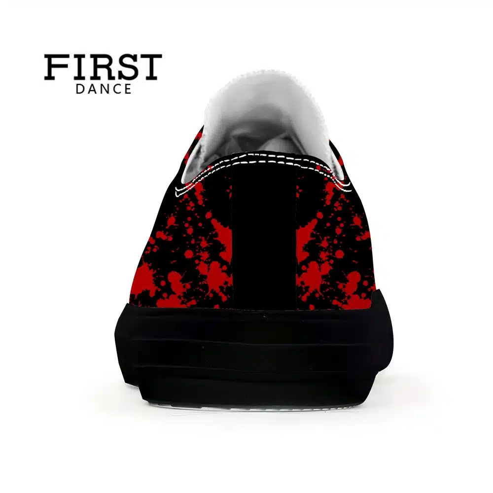 FIRST DANCE Spring Classic Canvas Shoes For Men Fashion Light Weight Skull Printed Black Shoes Casual Mens Hip Hop Shoes Flats 14