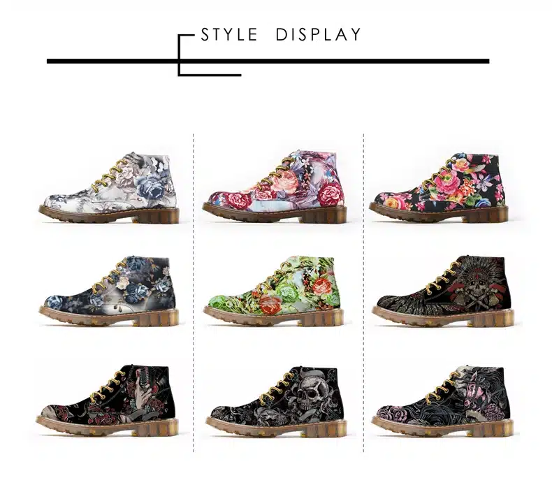 FIRST DANCE 2018 Fashion Mens Skull Shoes For Men Dr Martins Shoes Skeleton Print Black Nice Ankle Shoes Man Oxfords Spring Boot 28