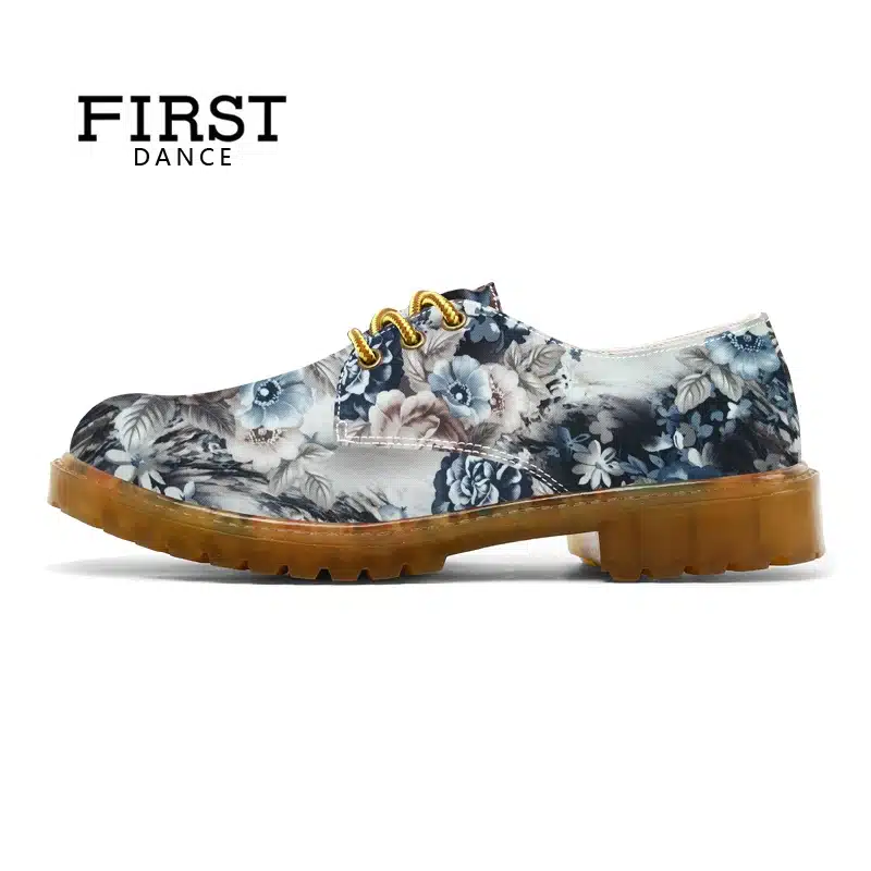 FIRST DANCE Women Oxford Nice Chaussures Femme Fashion DR Martin Shoes Flats Customized 3D Flower Prints Female Shoes For Women 4