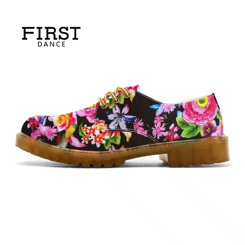 FIRST DANCE Women Oxford Nice Chaussures Femme Fashion DR Martin Shoes Flats Customized 3D Flower Prints Female Shoes For Women 7