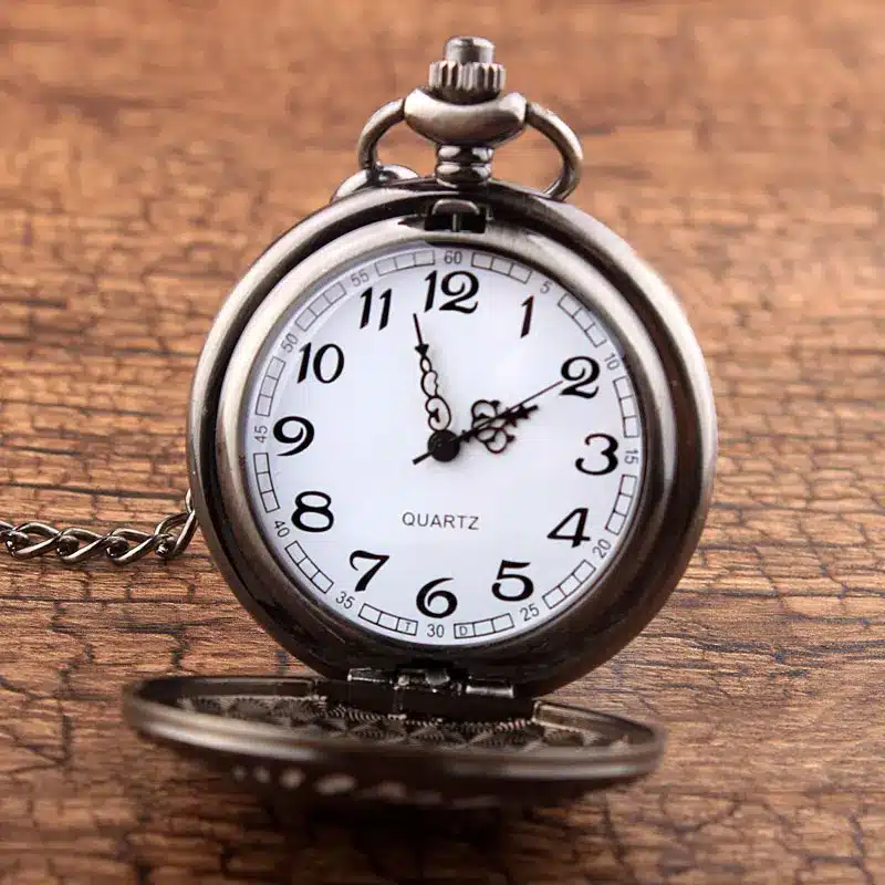 Antique Retro Indian People Copper Quartz Pocket Watch Chain Bronze Fob Watches for Men Gift Relogio De Bolso 11