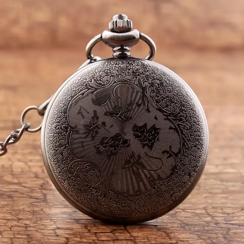 Antique Retro Indian People Copper Quartz Pocket Watch Chain Bronze Fob Watches for Men Gift Relogio De Bolso 14