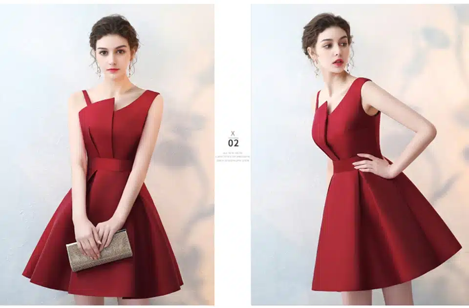 Lamya Special Occasion Gowns 5 Colors Short Satin A Line Prom Dresses 2018 Cheap Elegant Evening Party Dress 9