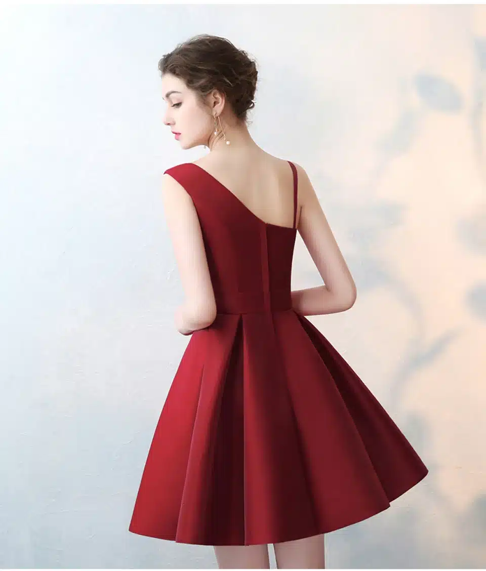 Lamya Special Occasion Gowns 5 Colors Short Satin A Line Prom Dresses 2018 Cheap Elegant Evening Party Dress 10