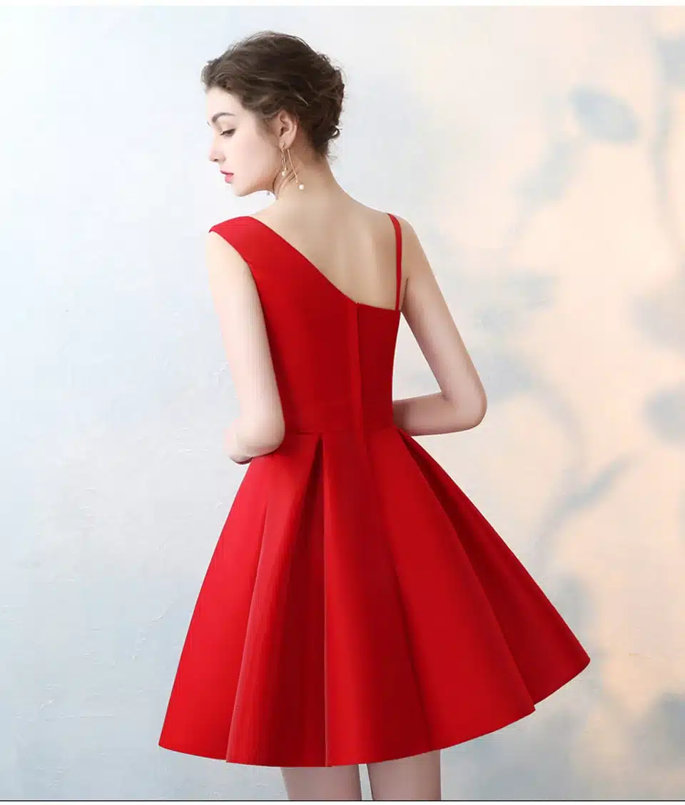 Lamya Special Occasion Gowns 5 Colors Short Satin A Line Prom Dresses 2018 Cheap Elegant Evening Party Dress 15