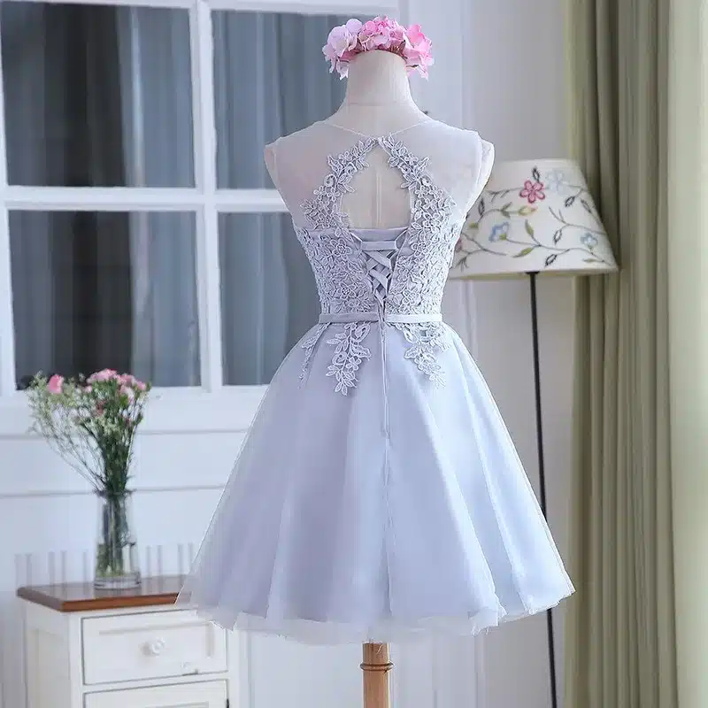 LAMYA Women 2018 Custom Size Elegant Lace O-Neck Off The Shoulder A Line Prom Dresses Pure White Party Dress EV2720 7