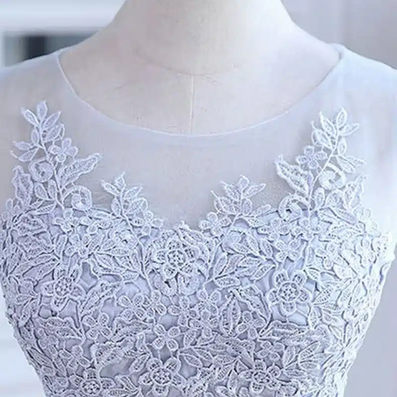 LAMYA Women 2018 Custom Size Elegant Lace O-Neck Off The Shoulder A Line Prom Dresses Pure White Party Dress EV2720 8