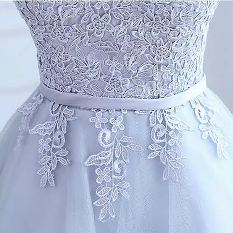 LAMYA Women 2018 Custom Size Elegant Lace O-Neck Off The Shoulder A Line Prom Dresses Pure White Party Dress EV2720 9