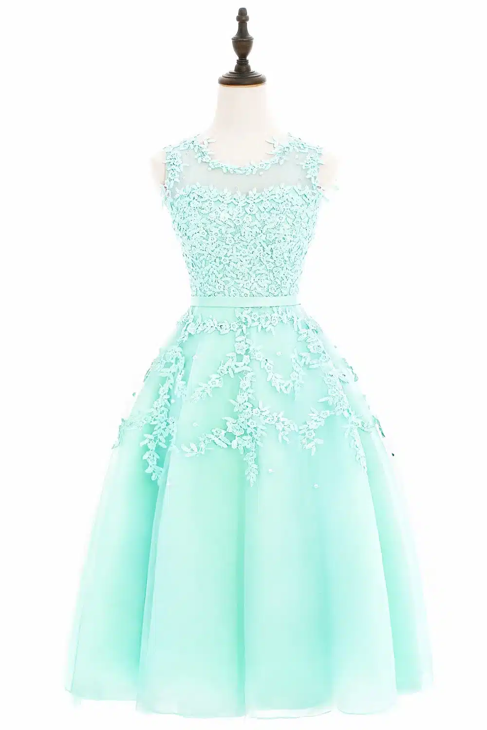 In Stock prom dresses 2018 Sleeveless Short prom dress Lace Applique Beading Gown Party evening dress vestido de festa Curto 15