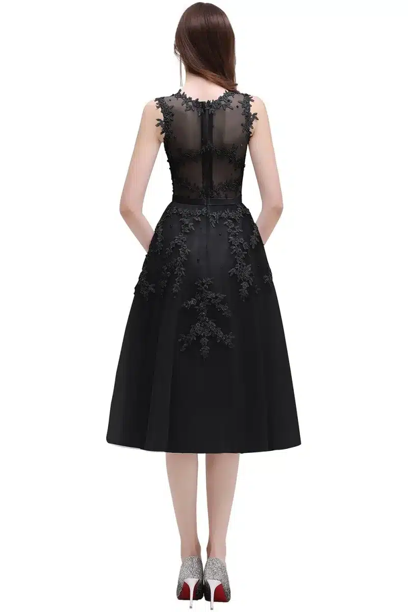 In Stock prom dresses 2018 Sleeveless Short prom dress Lace Applique Beading Gown Party evening dress vestido de festa Curto 23